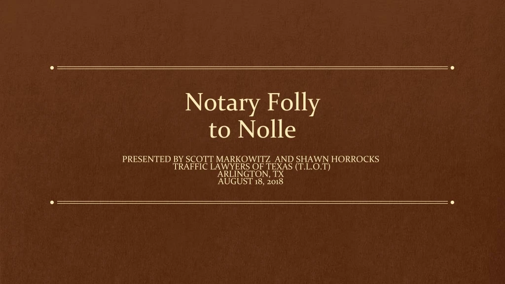 notary folly to nolle