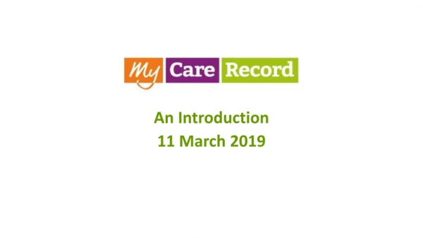 An Introduction 11 March 2019