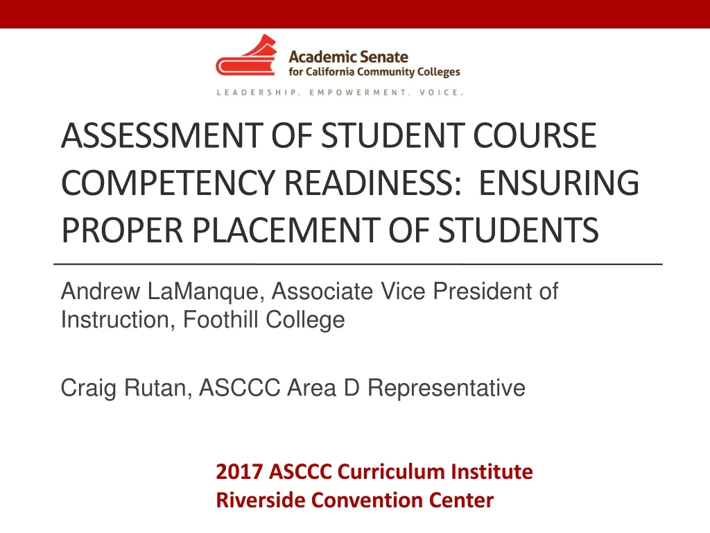 assessment of student course competency readiness ensuring proper placement of students