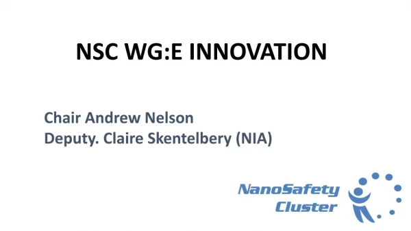 NSC WG:E INNOVATION