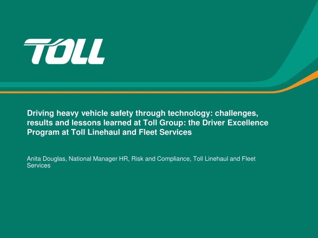 anita douglas national manager hr risk and compliance toll linehaul and fleet services