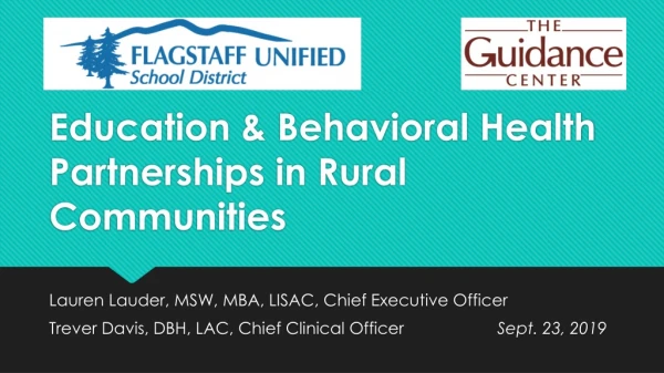 Education &amp; Behavioral Health Partnerships in Rural Communities