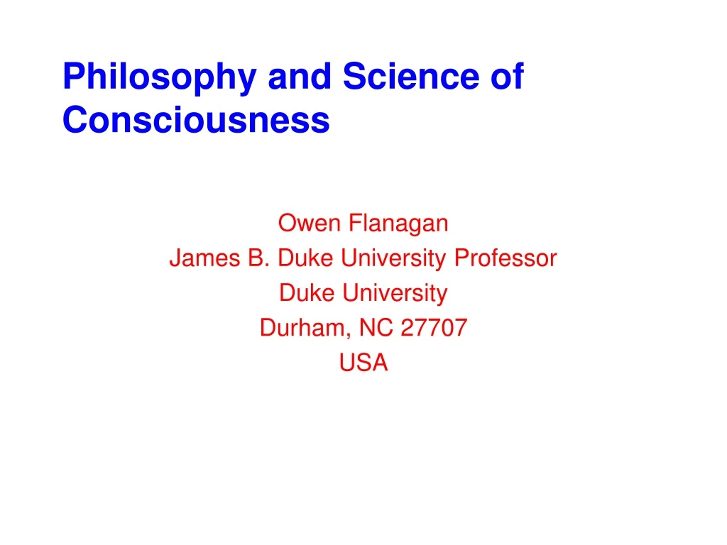 philosophy and science of consciousness