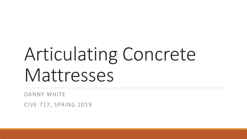 articulating concrete mattresses