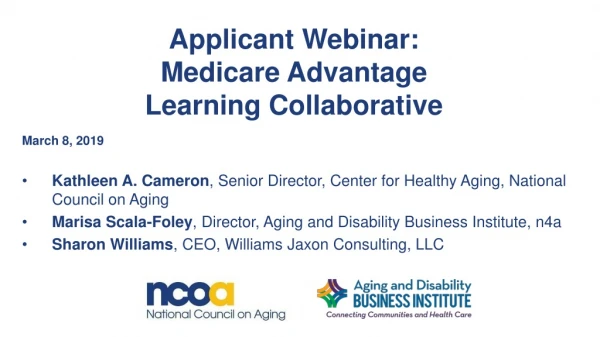 Applicant Webinar: Medicare Advantage Learning Collaborative