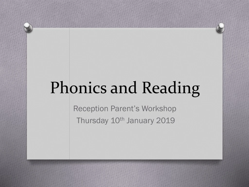 phonics and reading