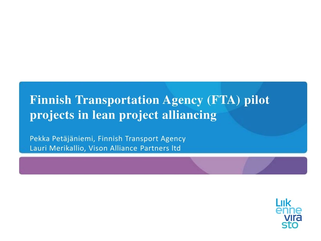 finnish transportation agency fta pilot projects