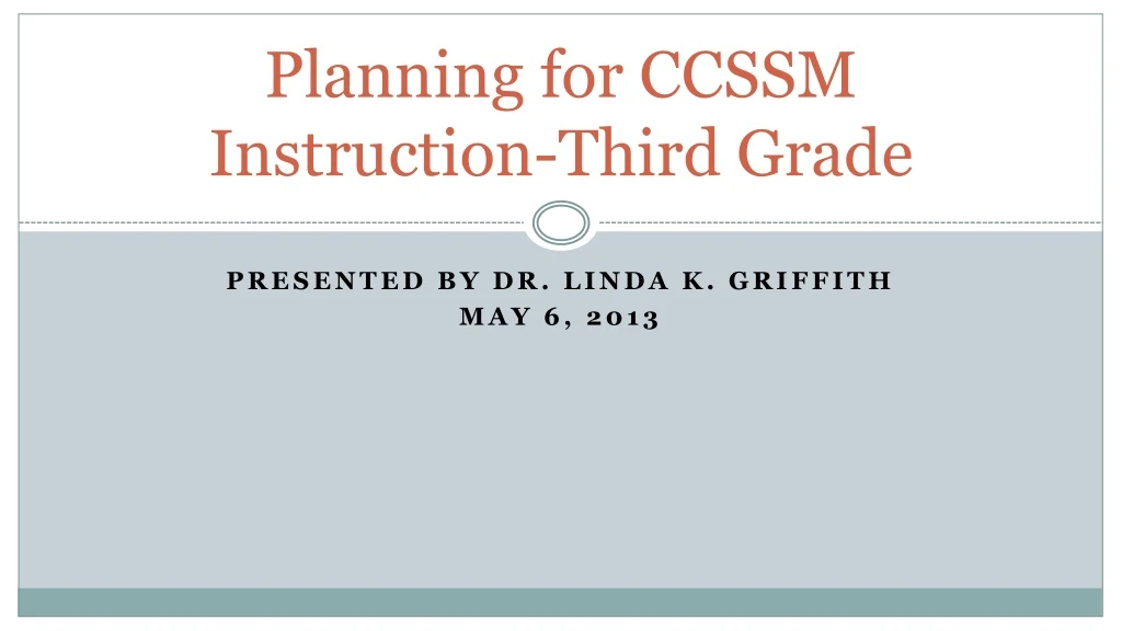 planning for ccssm instruction third grade