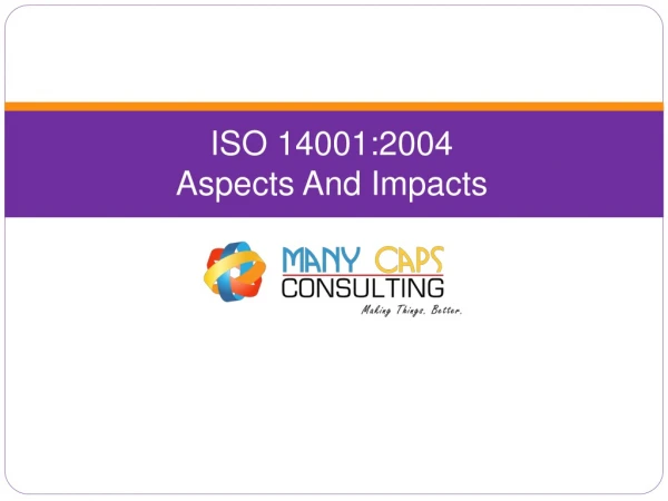 ISO 14001:2004 Aspects And Impacts