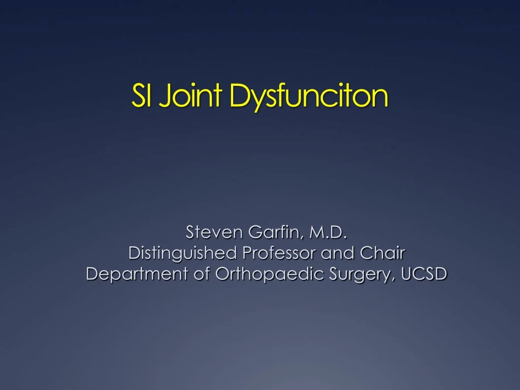 si joint dysfunciton