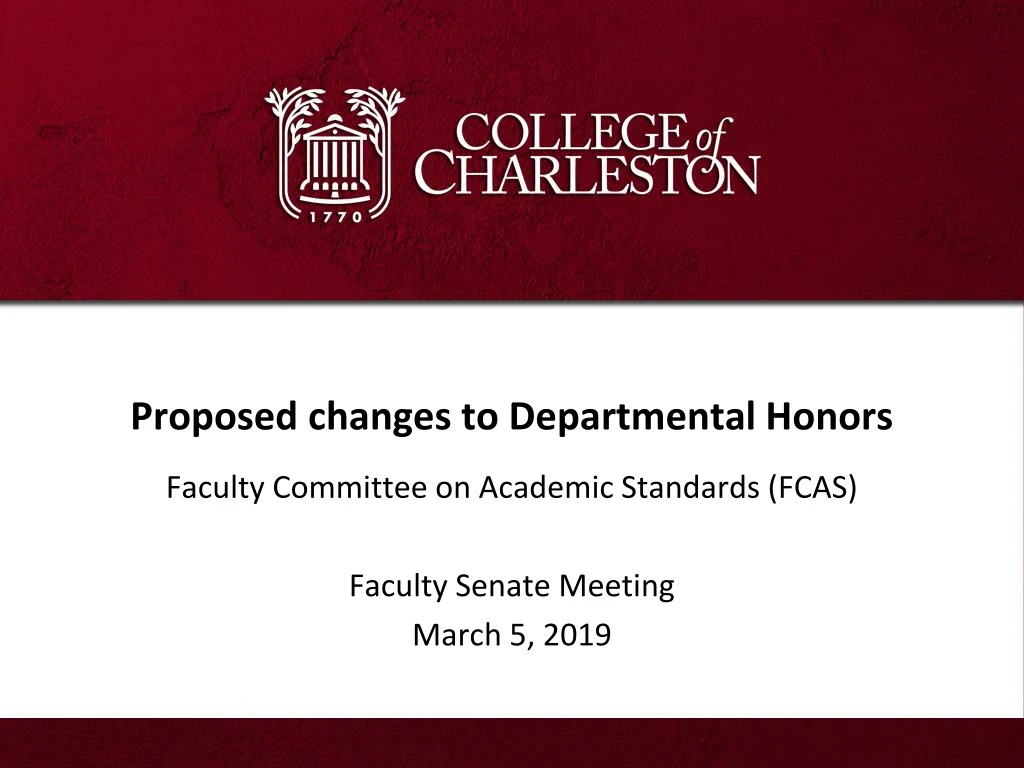 proposed changes to departmental honors