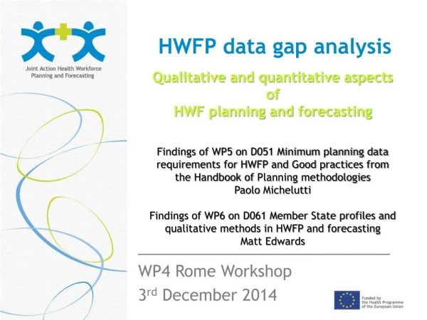 HWFP data gap analysis
