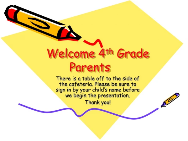 Welcome 4 th Grade Parents