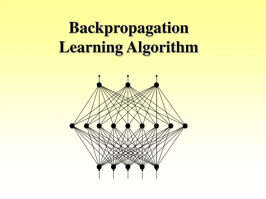 backpropagation learning algorithm