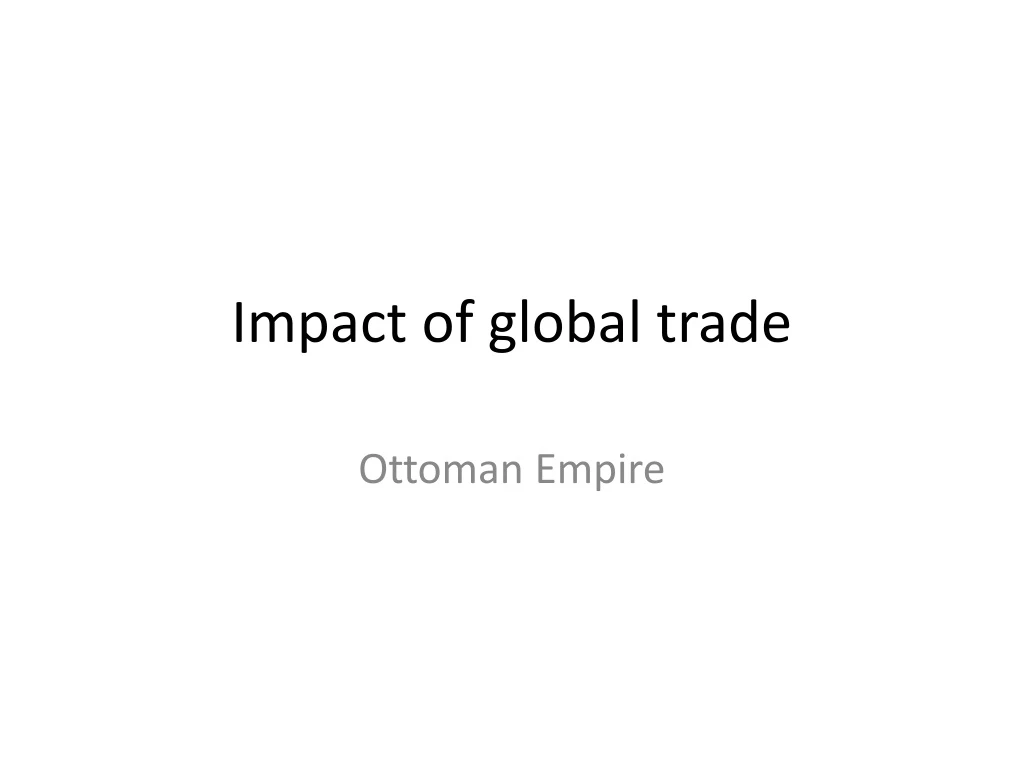 impact of global trade