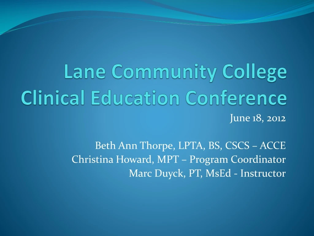 lane community college clinical education conference