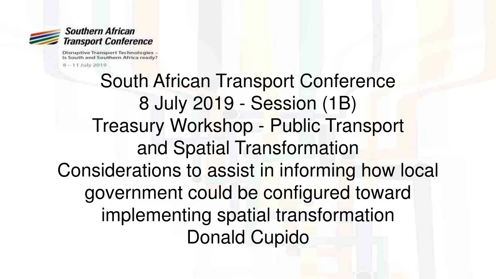 south african transport conference 8 july 2019