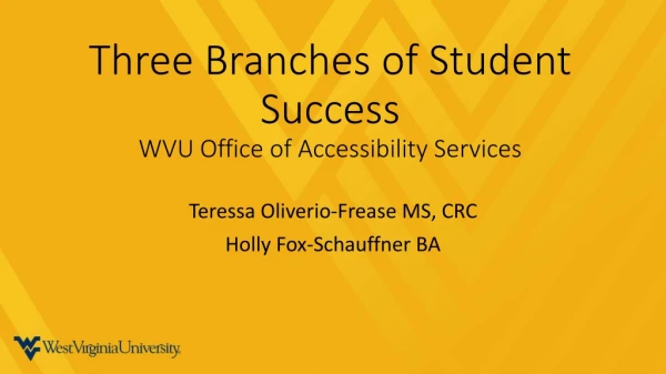 Three Branches of Student Success WVU Office of Accessibility Services