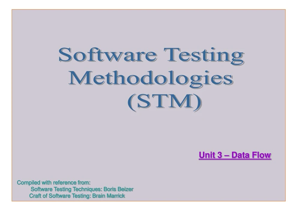 software testing methodologies stm