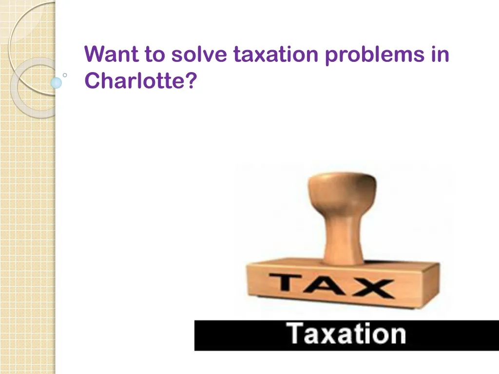 taxation problem solving