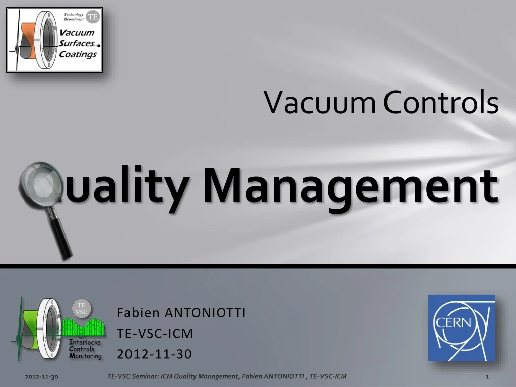 vacuum controls quality management