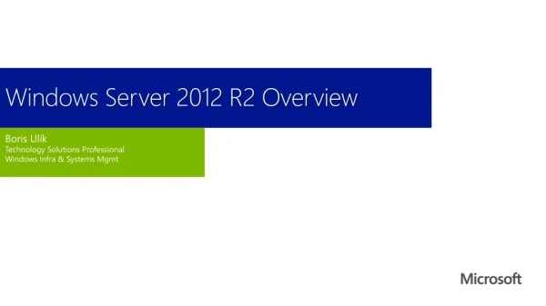 Windows Server 2012 R2 Overview
