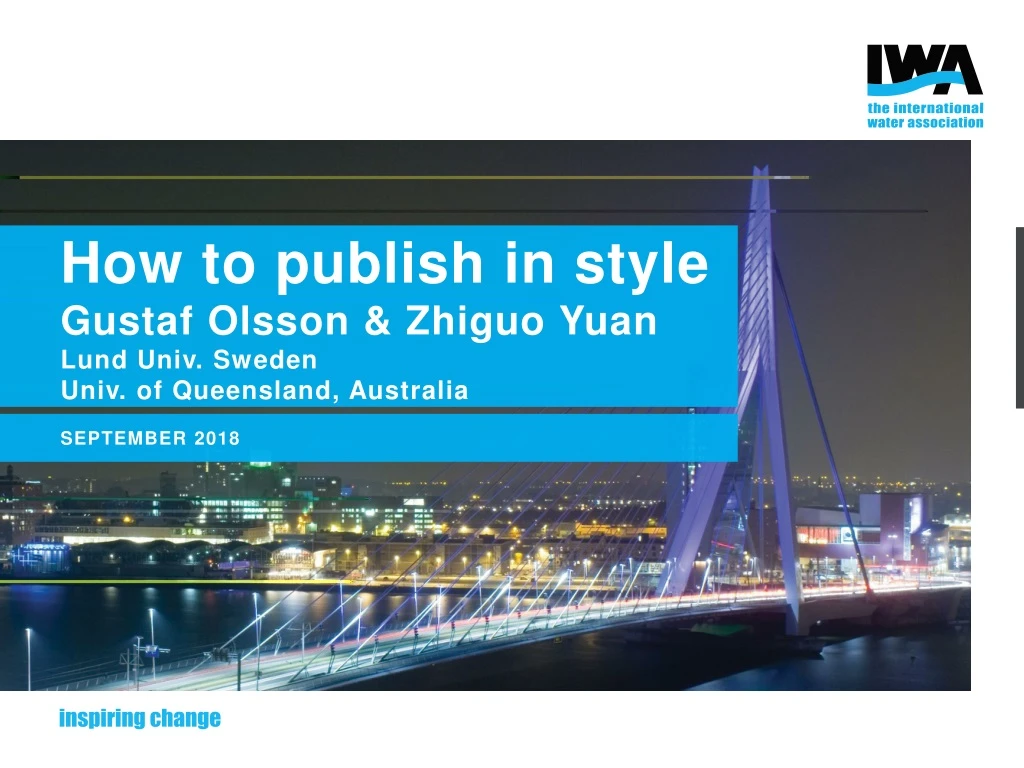 how to publish in style gustaf olsson zhiguo yuan lund univ sweden univ of queensland australia