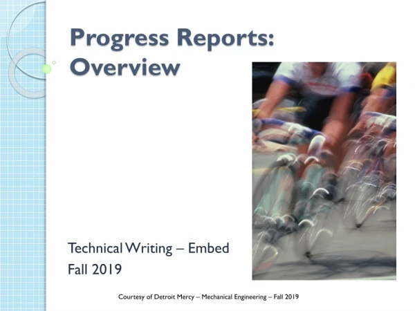 Progress Reports: Overview