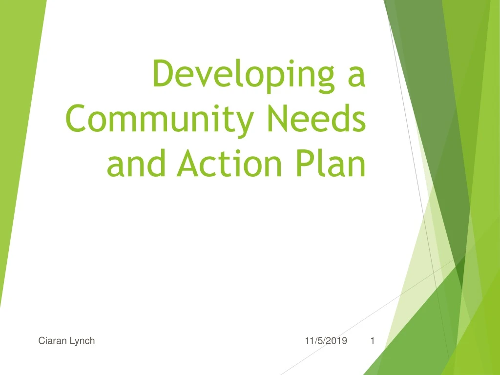 developing a community needs and action plan