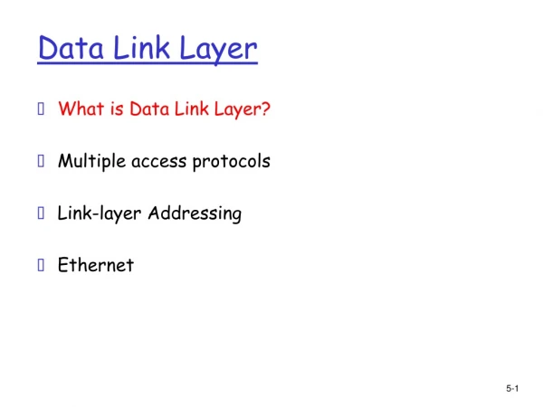 Data Link Layer