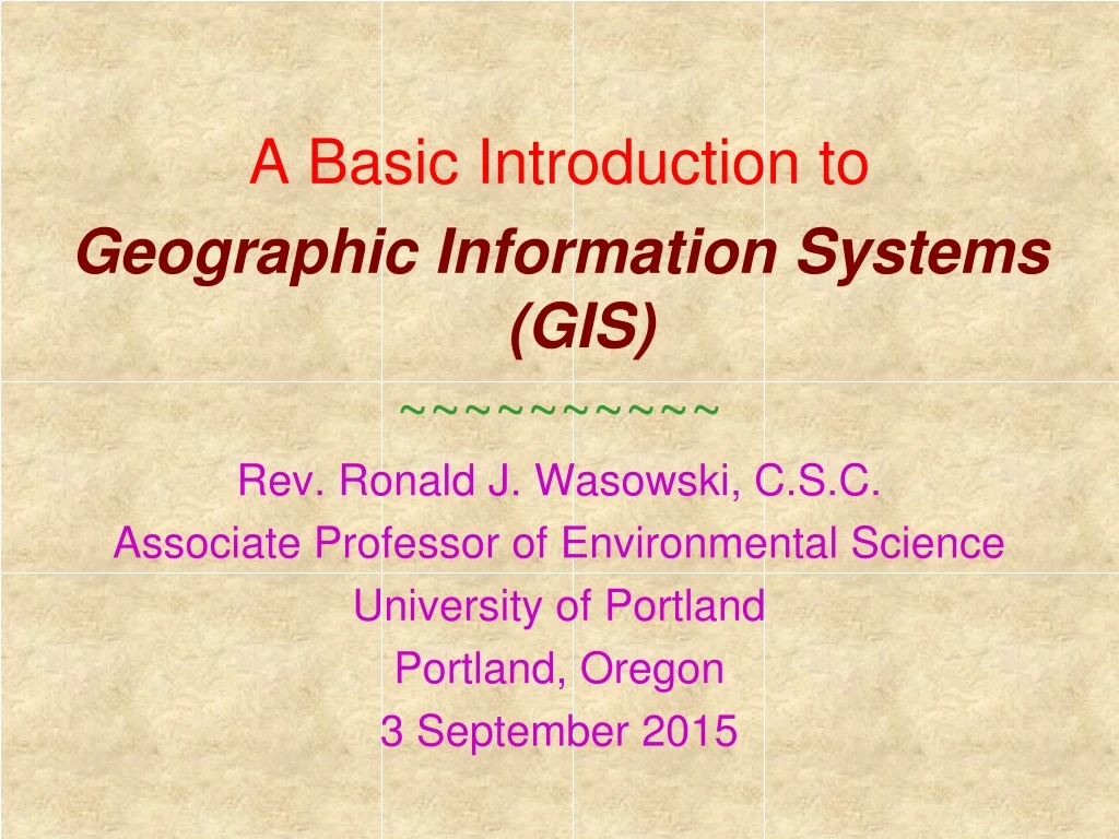 a basic introduction to geographic information