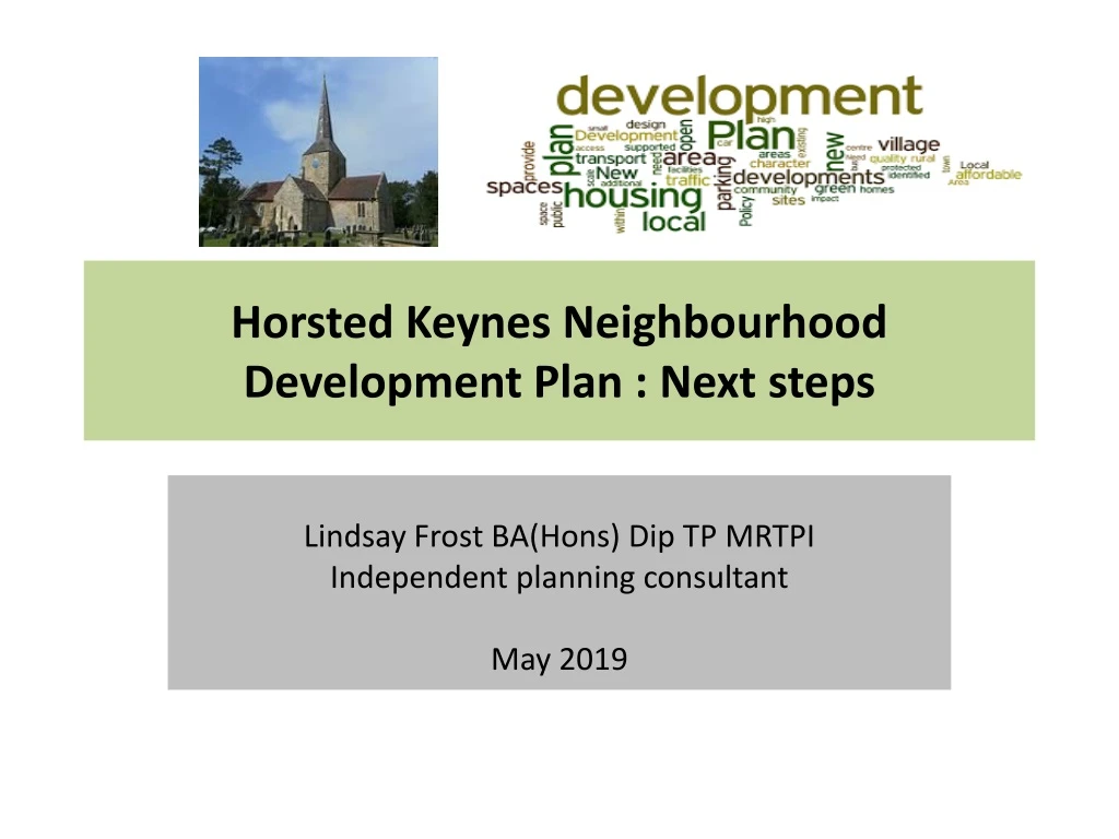 horsted keynes neighbourhood development plan next steps