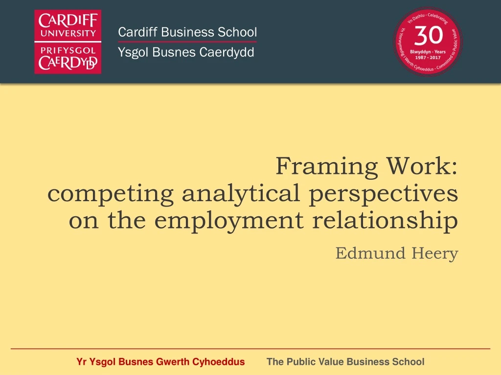 framing work competing analytical perspectives on the employment relationship