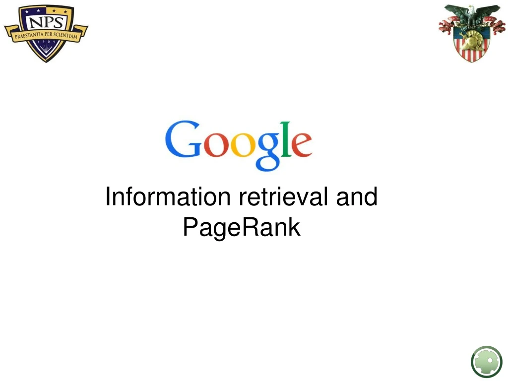 information retrieval and pagerank