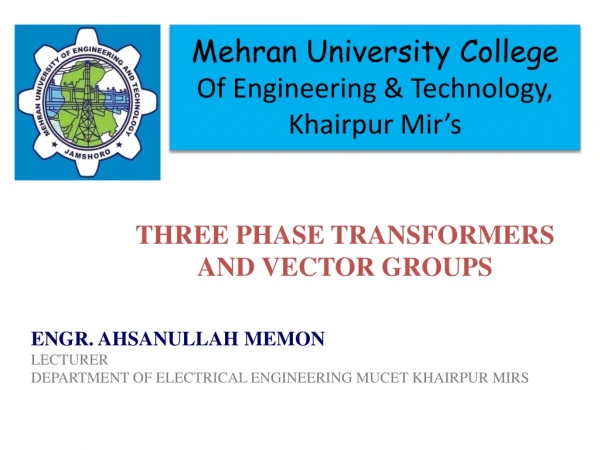 Mehran University College Of Engineering &amp; Technology, Khairpur Mir’s