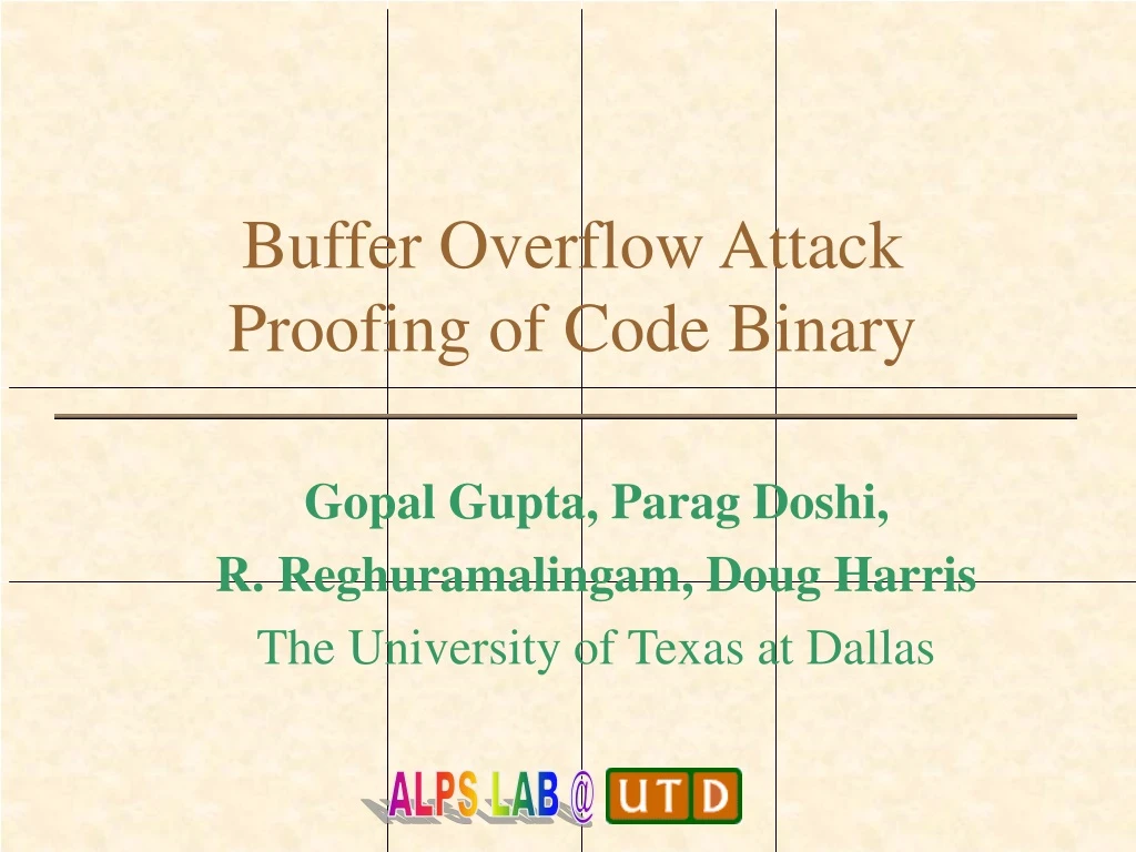 buffer overflow attack proofing of code binary