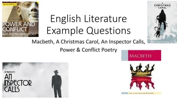 English Literature Example Questions