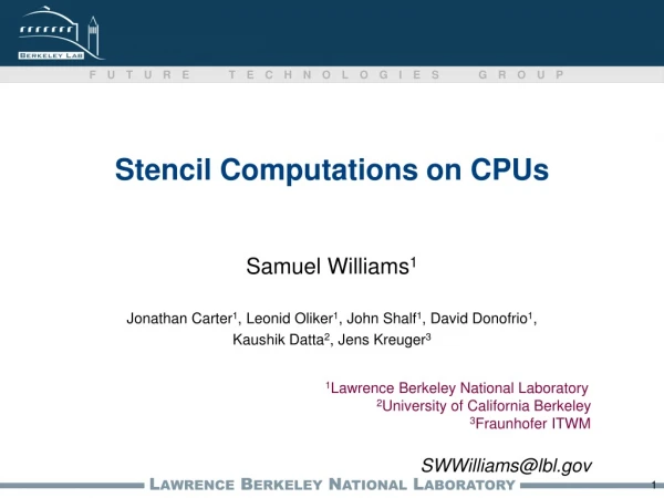 Stencil Computations on CPUs