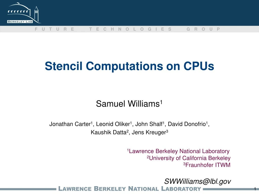 stencil computations on cpus