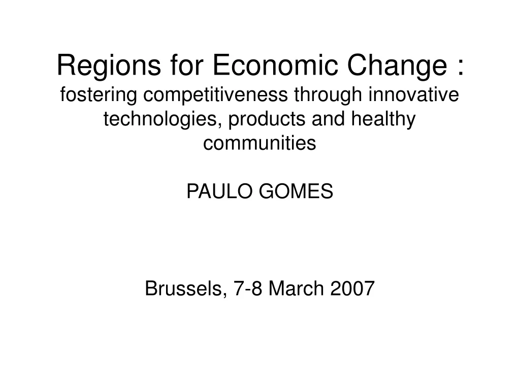 regions for economic change fostering