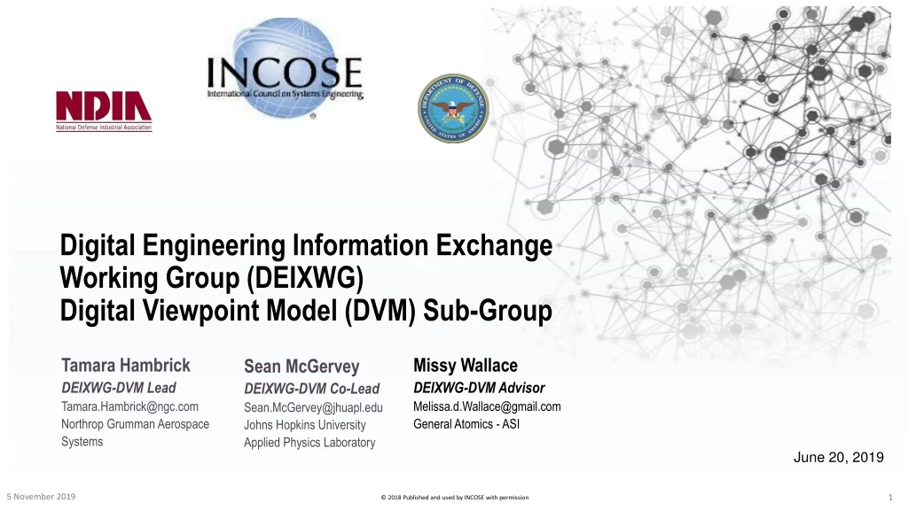 digital engineering information exchange working group deixwg digital viewpoint model dvm sub group