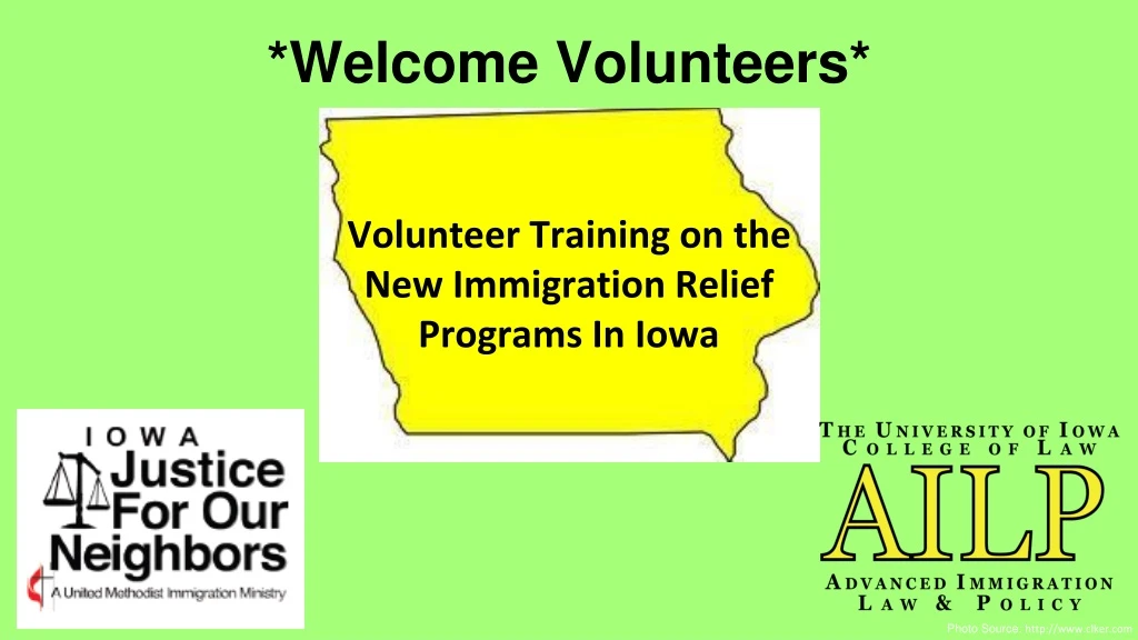 welcome volunteers
