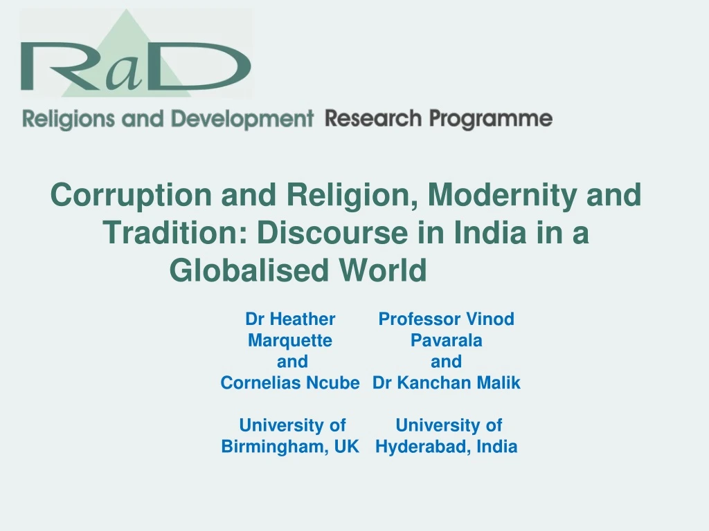 corruption and religion modernity and tradition discourse in india in a globalised world