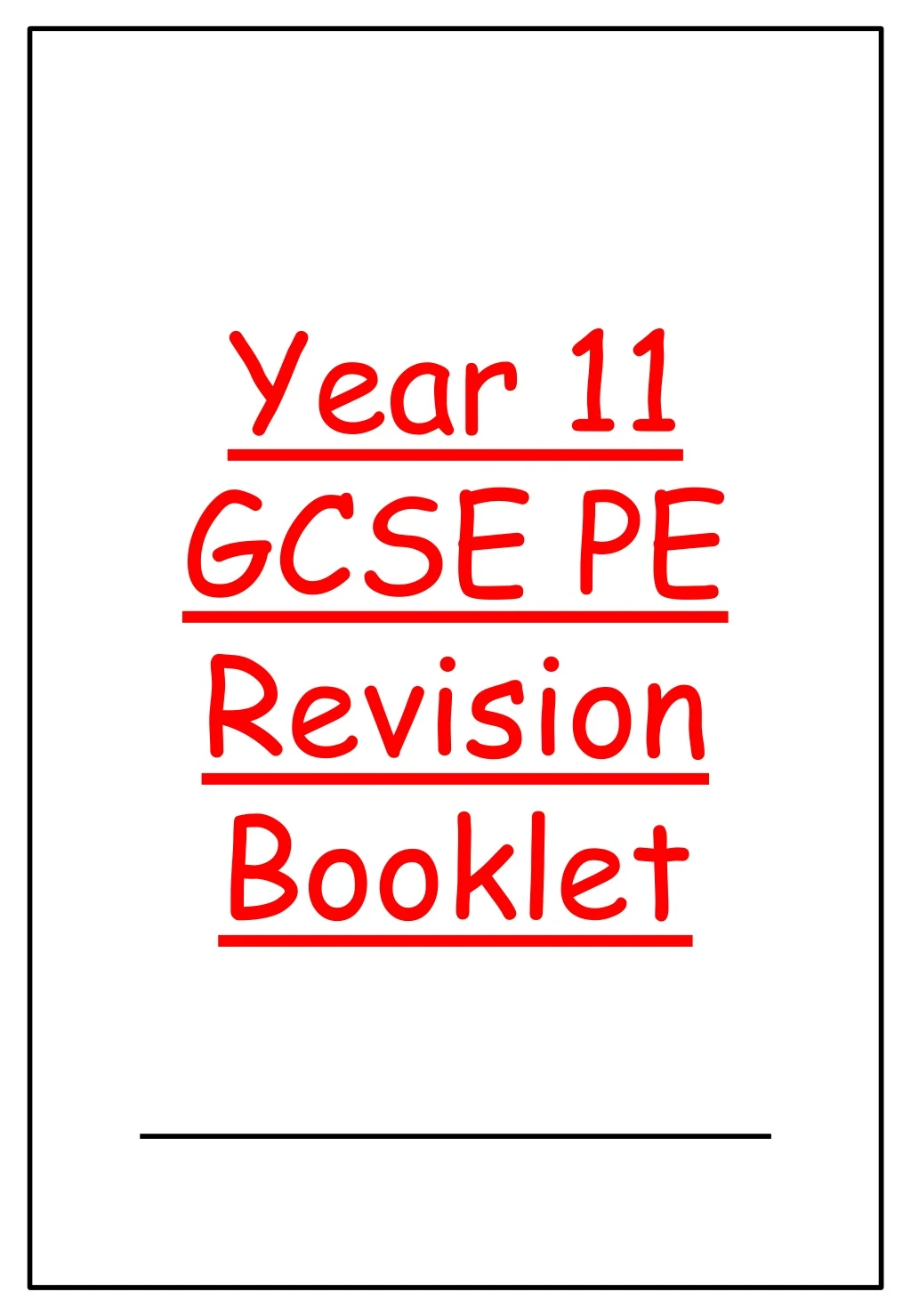 year 11 gcse pe revision booklet