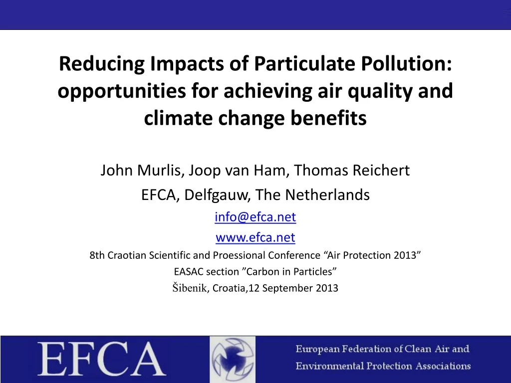 reducing impacts of particulate pollution