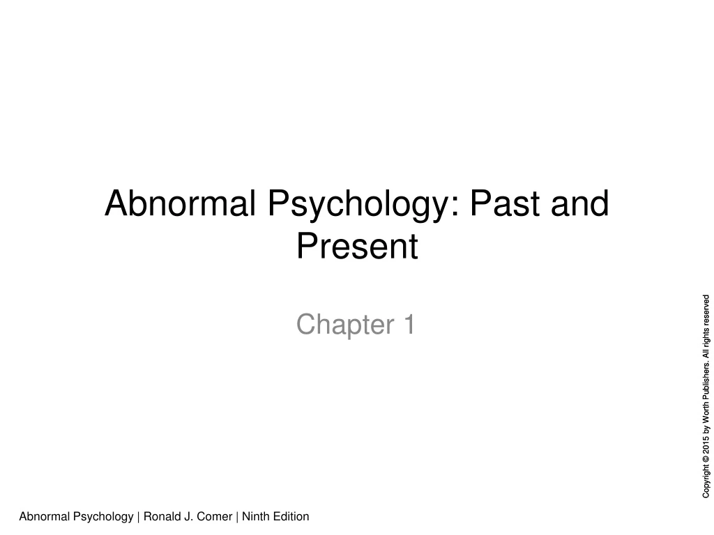 abnormal psychology past and present