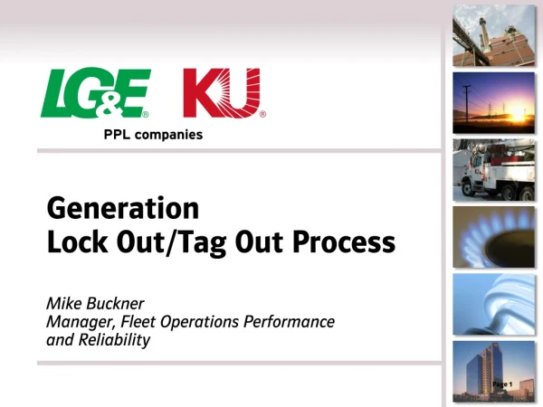 Generation Lock Out/Tag Out Process