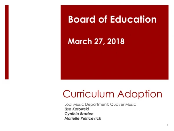 Curriculum Adoption