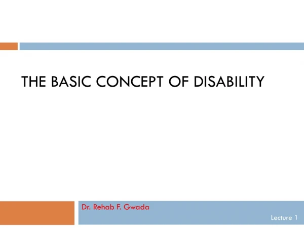 The basic concept of Disability