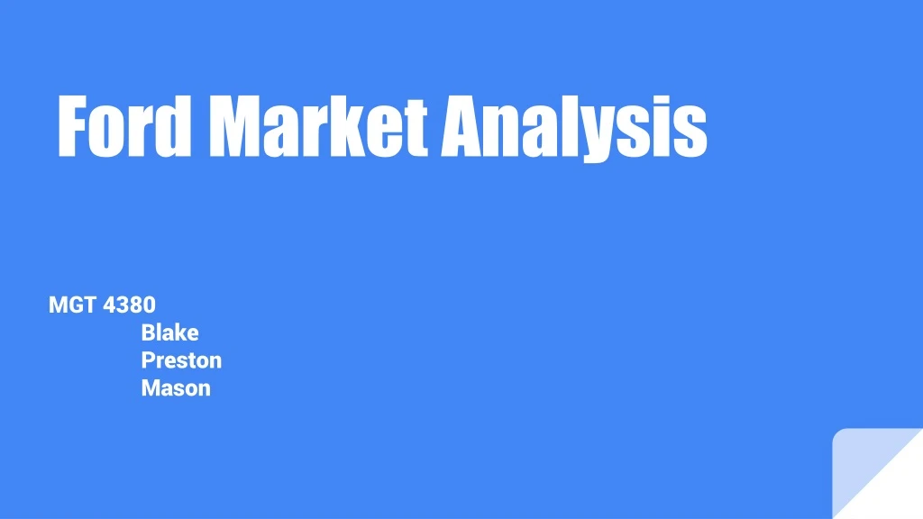 ford market analysis